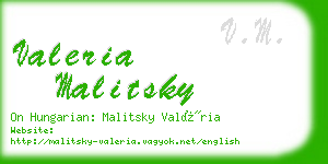 valeria malitsky business card